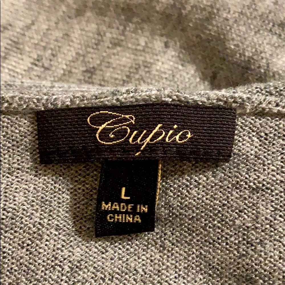 Charcoal and Gray Hooded Cardigan - Picture 6 of 7
